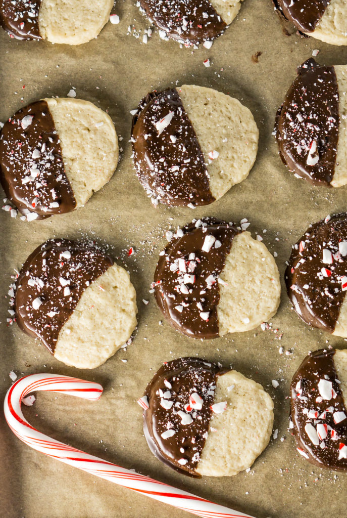Peppermint Candy Cane Shortbread Cookies - Eat Love Namaste