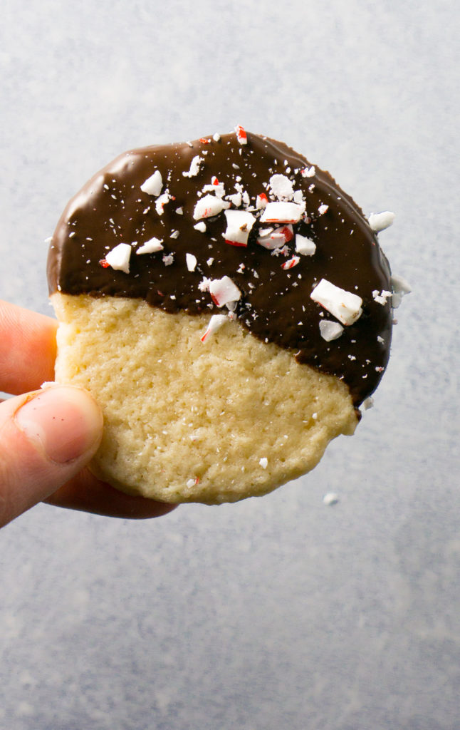 Peppermint Candy Cane Shortbread Cookies - Eat Love Namaste